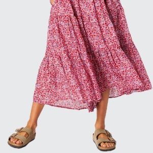 Xirena sz XS red blossom Iris skirt